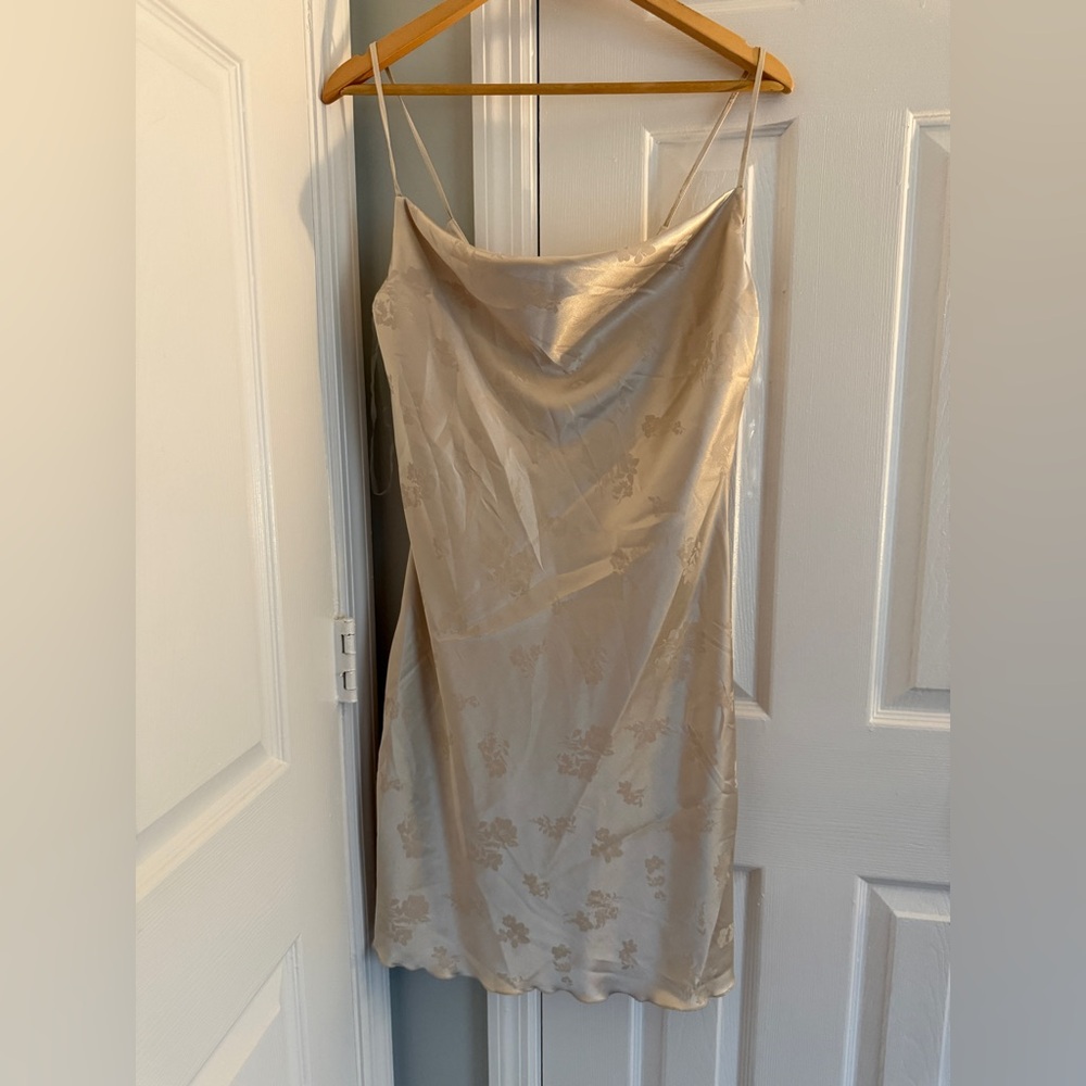 Marshalls Gold Slip Dress Cowl Neck Sleeveless